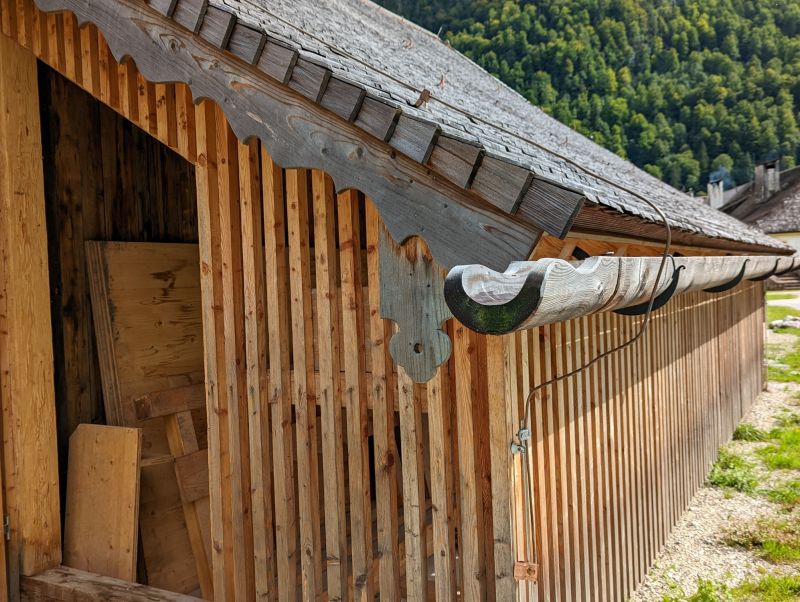 Wood Rain Gutter Installation